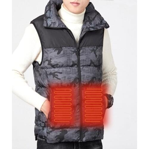 Heating Vest Winter Warm Jacket Heated Vest USB Energy-saving Waistcoat 3 Gears Control Heating Vest Men Winter Clothes dropship