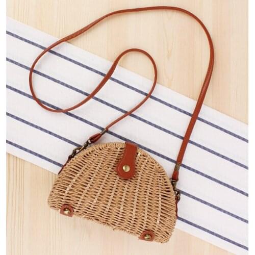 2019 Messenger Woven Bag Beach Bag Mori Semi-circle Straw Bag Holiday Photo Fashion Small Fresh Shoulder Shopping Bag ZCY037