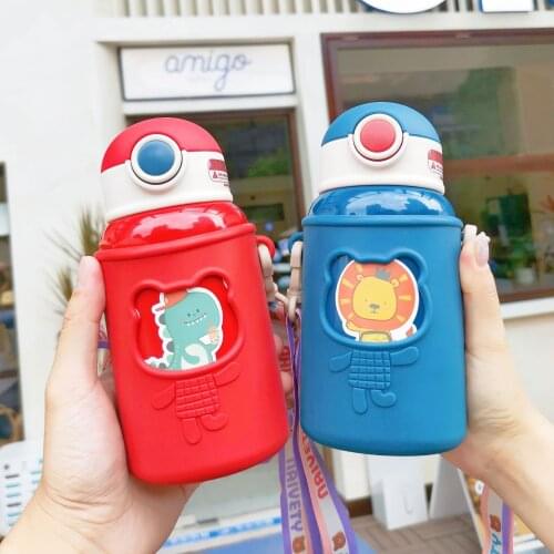 Portable Childrens Cartoon Animal Water Bottles For Outdoor Cycling Camping Bicycle For Stainless Steel Bike Cute Water Bottle