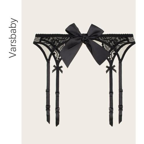 Sexy Erotic big bow kont high quality eyelash lace garter belt palace style underwear S M L XL temptation suspender belt CYHWR