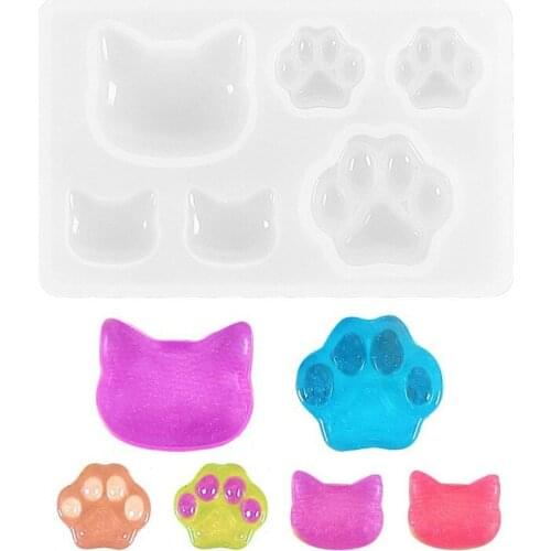 Molds Diy Keychains Tools Cat head Star Charms Paws Candy Silicone Mold DIY Jewelry Making Tool Supplies epoxy mold
