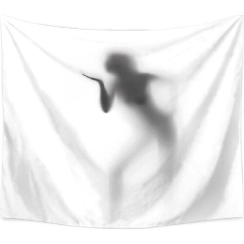 Psychedelic Tapestry Sexy Women Shadow Wall Hanging Window Decor Printing Polyester Fabric Beach Mat For Home Hippie Tapestries
