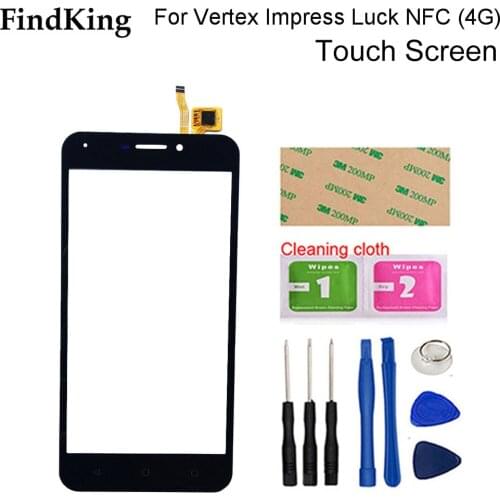 Touch Screen Sensor Glass For Vertex Impress Luck NFC (4G) Touch Panel Assembly Lens Sensor Front Glass Tools Adhesive
