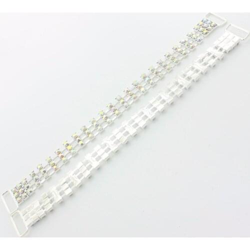 160mm/170mm Silver Bikini Connector Rhinestone Diy Accessories Decoration Gem Buckles For Ribbon Slider Garment