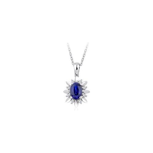 Symbol Gold 1.20 Carat Diamond Sapphire Necklace Fashion Jewelry Stylish Brilliant Eye-catching Pendant For Women