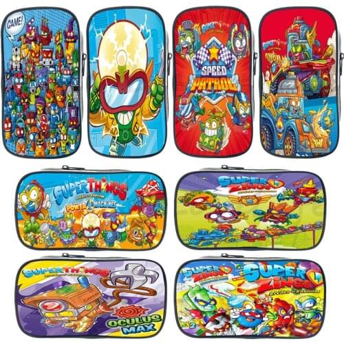 Students Super Zings Pencil Case Kids Pencil Holder Cartoon Superzings Pen Bag For Boys Girls Children Stationery Bag Pen Case