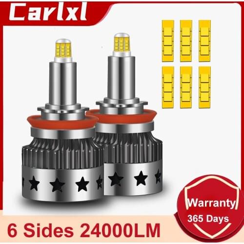 Carlxl 360 Degrees H1 H7 LED H4 HB3 HB4 9012 HIR2 Led H11 H8 9006 9005 Car Headlight Bulb diode Fog Lamps for auto 6000K
