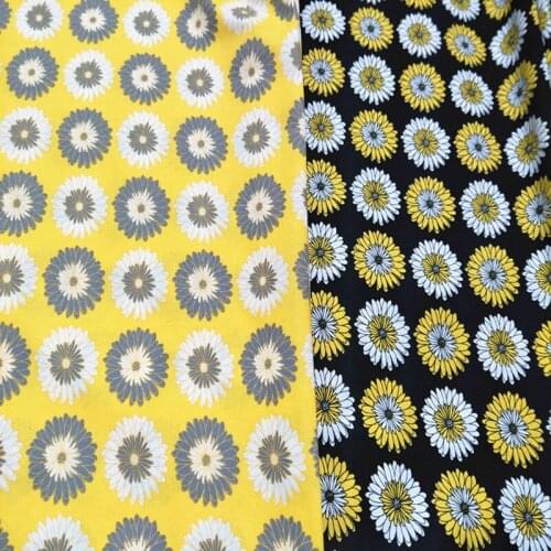 Beautiful Sun Flower Fabrics 100%Cotton Fabric Telas Patchwork Sun Flower Print Fabric Diy Sewing Dress Clothing wide 110cm