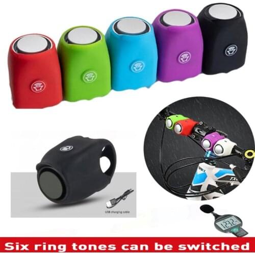 Electric Bike Horn Super Loud Bell Bicycle Alarm Bells Cycling MTB Bike Cycling Handlebar Silica Gel Bells Bicycle Accessories