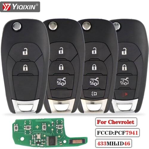 YIQIXIN Folding Modified 3 Button Smart Remote Key Fob For New Chevrolet Cruze Malibu for GM 2015+ Onix Cobalt Prisma Spin S-10