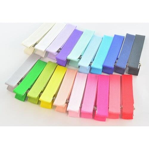 60 pcs/lot , Fully Lined 1.96" Alligator Clips , No Slip , Grosgrain Ribbon Lined Hair Clips