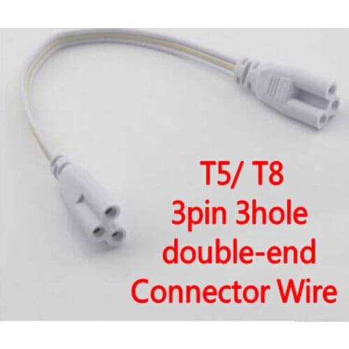 10pcs 3 pin 30cm 50cm 100cm T5 T8 LED Tube Connector Cable Wire Double-end For T5 T8 Integrated Led Tubes Lamp