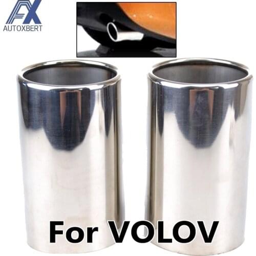 2 Stuks Rvs Uitlaat Tip Voor Volvo XC60 2009-2013 2.0T Staart Pijp Uitlaat Finisher End trim Uitlaten Tip Cover