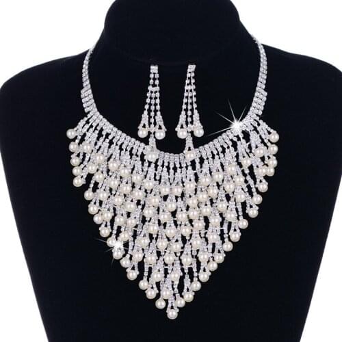 2016 Hot Sale Austrian Crystal Necklace Earring Sets Wedding Jewelry For Women Party Accessorie Pendientes Juego De Collar #N064