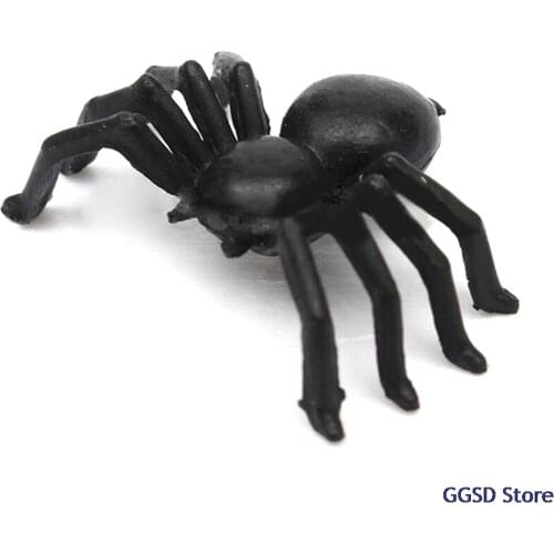 50/100pcs Plastic Simulation Black Spider Trick Toy for Halloween Haunted House Prop Decorations Fake Horror Spider Kids Gift