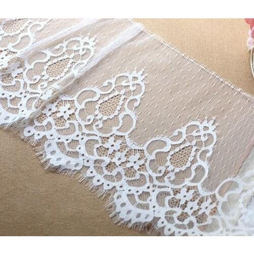 6meters/ lot Eyelash Lace Fabric 20cm DIY Decorative High Quality Soft Nylon Eyelash Lace Trim Wedding Dress Fabric