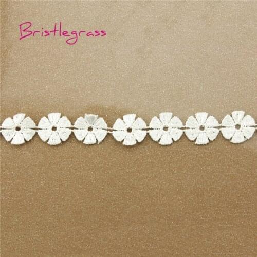BRISTLEGRASS 1 Yard 0.98" 2.5cm Off White Snowflake Flower Lace Trim Kids Headband Bridal Wedding Dress Costume DIY Sewing Craft