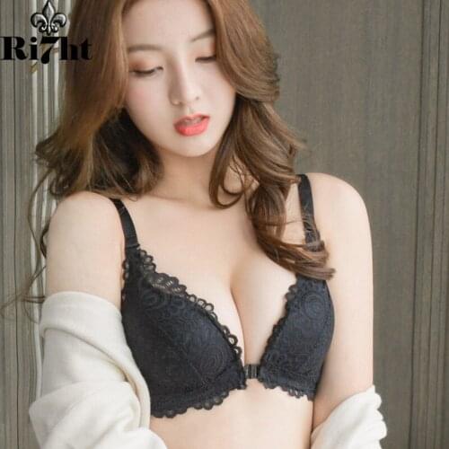 Front Buckle Bra Lady Adjustable Small Chest Gathering Underwear Women Beauty Back Luxury Red Bra No-rim Plus Size Bra