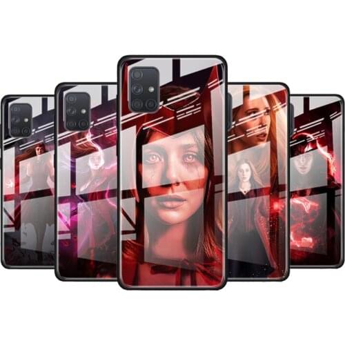 Scarlet Witch Marvel for Samsung Galaxy S21 Ultra A71 A51 4G 5G A91 A81 A41 A31 A21 A11 A01 Tempered Glass Phone Case