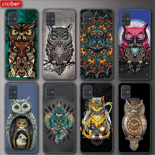 Owl Animal Case For Samsung S21 A51 S20 S10 S9 Plus Ultra A50 A71 A70 A21S A02S A52 A72 NOTE 20 10 9 Plus Soft TPU Phone Fundas