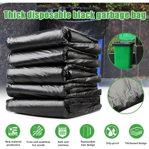 50pcs Trash Bags Black Heavy Duty Liners Strong Thick Rubbish Bags Bin Liners SAL99