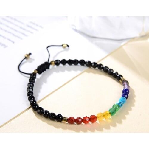 Exquisite 4mm Beads Bracelet Natural Stone Agat Turquoises Amethysts 7 Chakra Energy Tassel Healing Prayer Yoga Bracelets B412