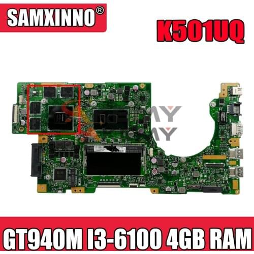 K501UQ Laptop motherboard For Asus K501UQ K501UXM K501UW K501UWK Test mainboard motherboard test ok GT940M I3-6100 4GB RAM