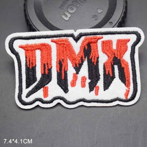 Red Words DMX Iron On Embroidered Clothes Punk Music Patches For Clothing Wholesale