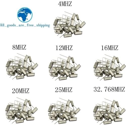 Hc-49s Crystal Oscillator Electronic Kit Resonator Ceramic Quartz Resonator Hc-49 Dip 7 Kinds X 5pcs 32.768k 4 8 12 16 20 25 Mhz