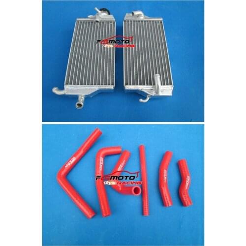 Aluminum Alloy Radiator L&R+Red hose for Honda CR250 CR250R CR 250 R 00 01 2001