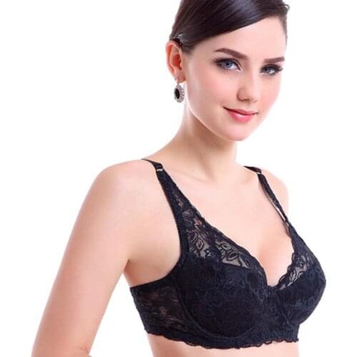 Fashion sexy bra 32 34 36 38 40 B C Big Cup French Lace Bra spring summer Thin cotton Cup Underwear Sexy Lingerie push up bra