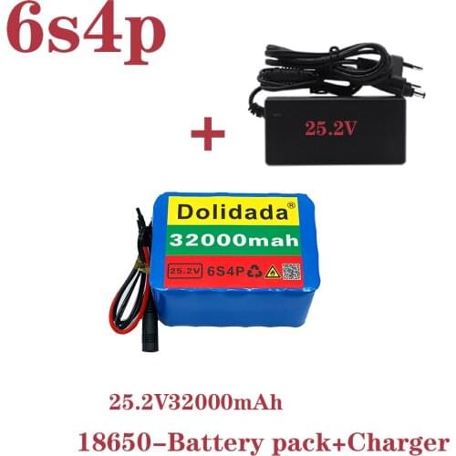 2021 new type 6s4p 24V 32ah 18650 lithium battery 25.2v 32000mah electric bicycle moped / electric / lithium ion battery