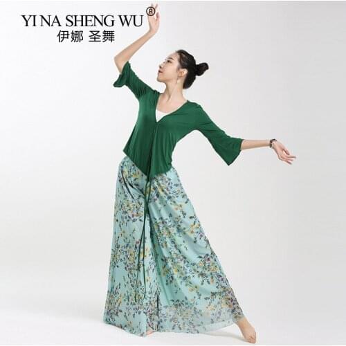 Professional Dance Clothing Practice Clothes Top Female Modal Tops Classical Dance Body Training Clothing Female Practice Pants