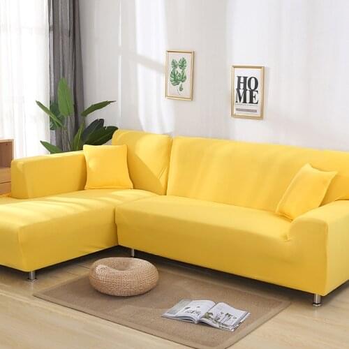 Solid Sofa Cover L Shape Couch Cover Single Seat Corner Stretch Slipcovers Sofa Tight Wrap Couch Coat Funda De Sofa L