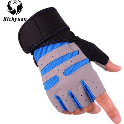 Gym Gloves With Wrist Support Men Women Body Building Sports Fitness WeightLifting Gloves Custom Exercise Gym Glove Half Finger