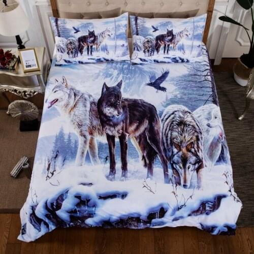 Bedclothes Wolves In The Snow Bedclothes Quality Single Twin Full Quee King Household Bedding Duvet Cover Zipper-dekbedovertrek