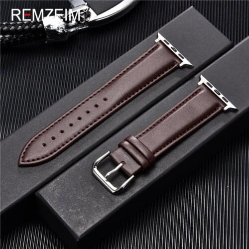 Genuine Calfskin Leather Watchband for Apple Watch 2 3 4 5 Soft Leather Business Strap 42mm 44mm for iwatch Band 38mm 40mm