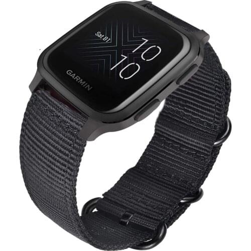 Premium Soft NATO Woven Nylon Quick Release Replacement Strap Watch Band for Garmin Venu SQ/Garmin Vivomove/Garmin Luxe/Style