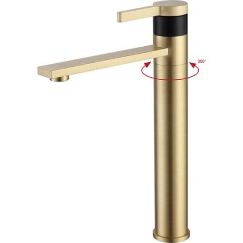 Nozzle Straight Gold + Black Wire Drawing Gold Chrome Black Gun Gray Fang Tsui Rotation Gao Basin Faucet