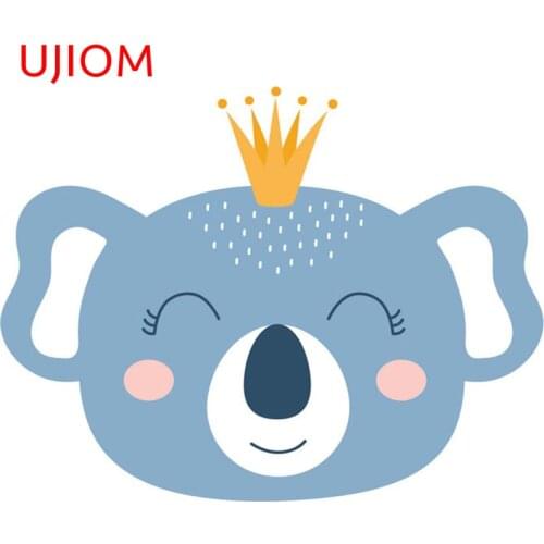 UJIOM Cute Koala Childrens Bedroom Decor Wall Stickers Waterproof Cartoon Bathroom Living Room Decor Wall Decal Wallpaper