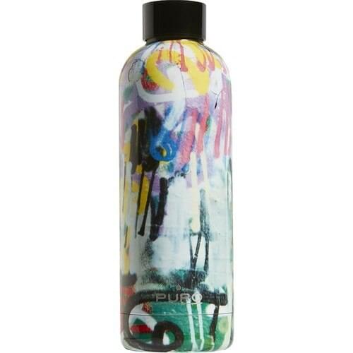 Cigar Hot & Cold Stainless Steel Vacuum Bottle Bright Street Art Graffiti Pattern 500 ml