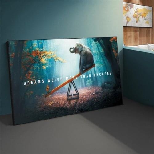 Inspirational Quotes Dreams Weigh More Than Excuses Canvas Paintings Poster And Print Wall Art Picture for Home Decor