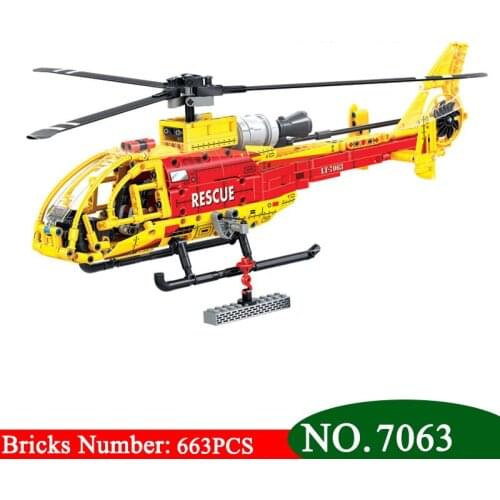 Winner 7063 Technic Helicopter building blocks DIY Educational Bricks toys for children Boy Game Kids toys Christmas gifts