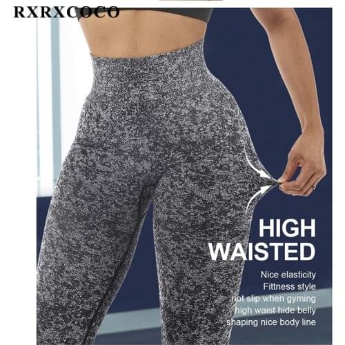 RXRXCOCO Leggings Women Push Up Yoga Pants Female Fitness Workout High Waist Tight Solid Seamless Leggings Yoga Sports Leggings