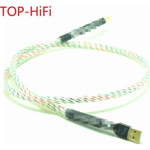TOP-HiFi 1Pair USB Cable High Quality Type A to Type B Hifi Data Cable Hifi Silver Plated shield USB Cable For DAC