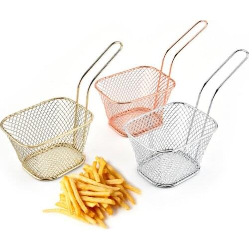 1pcs Multifunction Gold Steam Rinse Strain Fry French Chef Basket Drainer Magic Basket Mesh Basket Strainer Net Kitchen Gadget