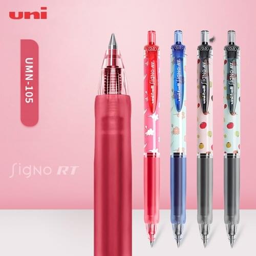 1pcs Limited Edition UNI UMN-105 Gel Pen Uni-ball Figno Push Type 0.5mm Fruit Flower Pattern Office Writing Pen