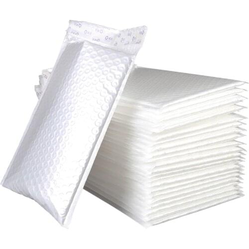 10pcs 400*415mm White Pearl Film Bubble Bag Courier Self Seal Envelope Bag Lined Poly Foam Bubble Mailers Shipping Package Bag