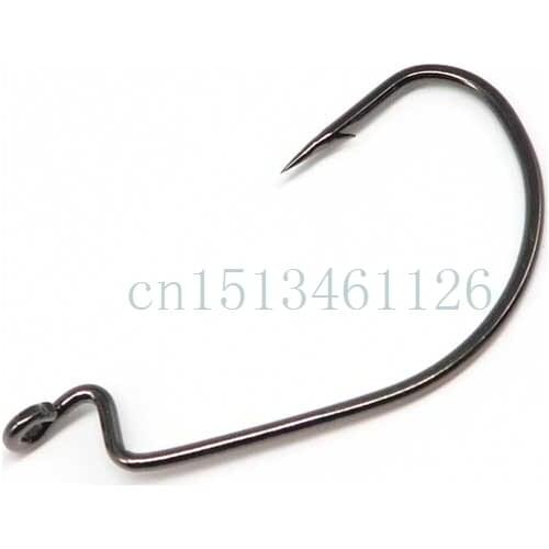 100Pcs/Lot Jig Hook Worm Hook Fishhooks Black Nickel Fishing Hooks Stainless Steel Size 4#-5/0# Fish Carp Fishing Hooks
