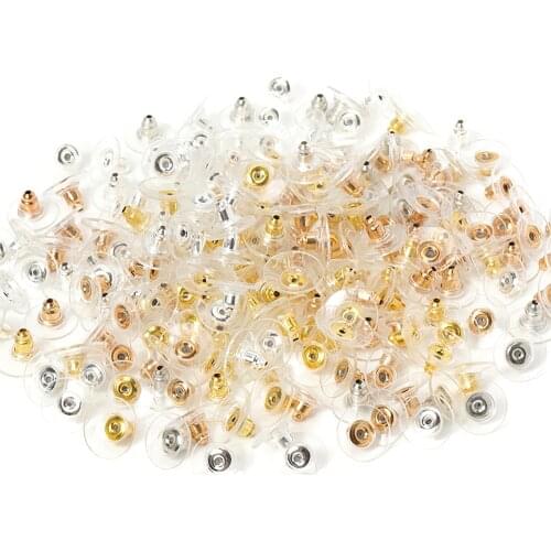 100pcs/lot Silicone Rubber Earring Backs Stopper Earnuts Stud Earring Back Accessories for Jewelry Making DIY Findings Supplies